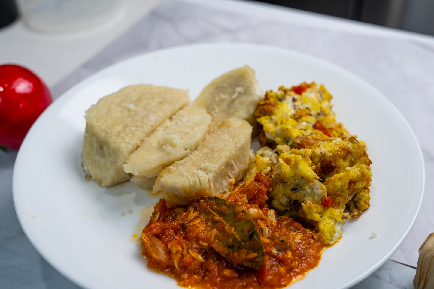 Yam and egg (omelet)